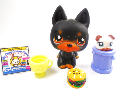 Littlest Pet Shop Doberman #92 with accessories